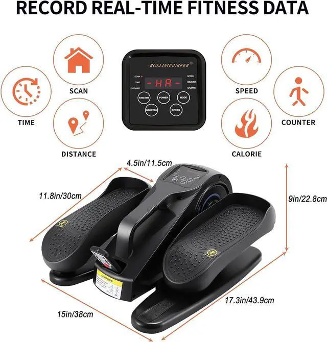 Alt view image 2 of 7 - Under Desk Elliptical Machine, Adjustable Speeds Elliptical Trainer with Remote Control, Seated Pedal Exerciser, Portable Leg Exerciser for Teens Seniors and Adults