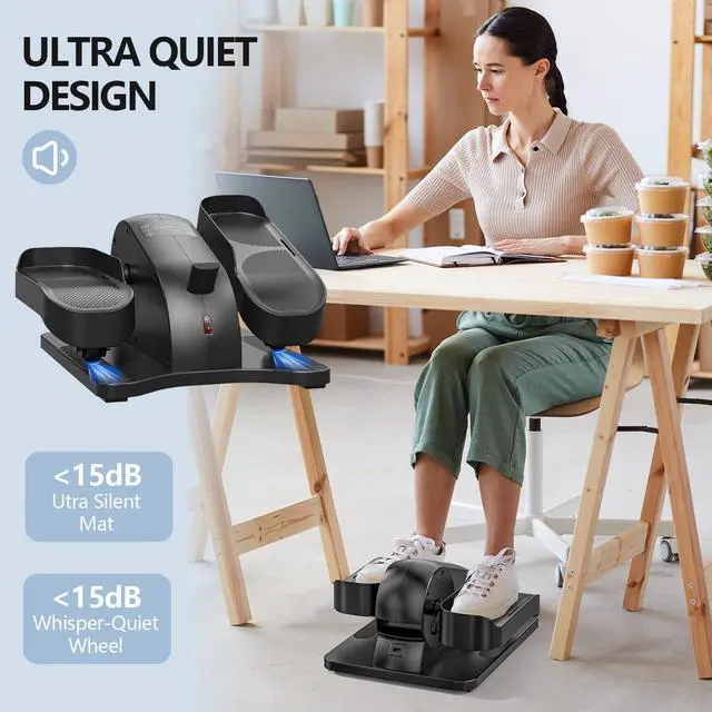 Alt view image 2 of 6 - Ellipse Leg Exerciser As Seen On TV, Under Desk Elliptical with 12 Adjustable Speed Quiet & Portable Peddler Exerciser for Seniors with Remote Control Leg Exerciser While Sitting for Seniors