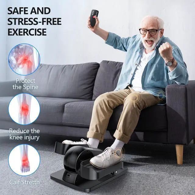 Alt view image 5 of 6 - Ellipse Leg Exerciser As Seen On TV, Under Desk Elliptical with 12 Adjustable Speed Quiet & Portable Peddler Exerciser for Seniors with Remote Control Leg Exerciser While Sitting for Seniors