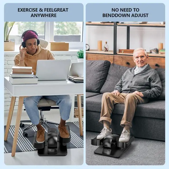 Alt view image 6 of 6 - Ellipse Leg Exerciser As Seen On TV, Under Desk Elliptical with 12 Adjustable Speed Quiet & Portable Peddler Exerciser for Seniors with Remote Control Leg Exerciser While Sitting for Seniors