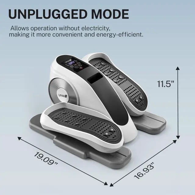 Alt view image 3 of 7 - UMAY Fitness Under Desk Elliptical Trainer Machine, 12 Level Speeds Mini Ellipse Leg Exerciser for Home Seniors, Forward & Backward Direction, Manual and Electric Mode, Seated Elliptical with Remoter