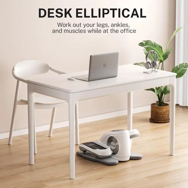 Alt view image 7 of 7 - UMAY Fitness Under Desk Elliptical Trainer Machine, 12 Level Speeds Mini Ellipse Leg Exerciser for Home Seniors, Forward & Backward Direction, Manual and Electric Mode, Seated Elliptical with Remoter