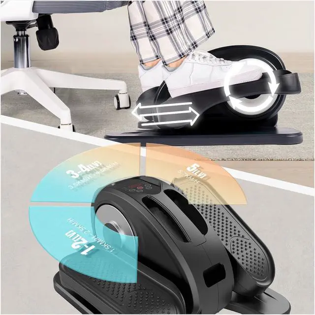 Alt view image 6 of 7 - Under Desk Elliptical Electric Foot Pedal Exerciser, Portable Elliptical Ellipse Leg Exerciser for Seniors, Quiet Compact Elliptical Exercise Machine with Remote Control