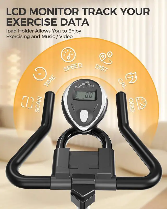 Alt view image 6 of 7 - pooboo Exercise Bike, Adjustable Magnetic/Brake Pad Resistance Silent Belt Drive, Indoor Cycling Bike for Home Cardio, Fitness Stationary Bike with 350lbs/300lbs Weight Capacity &Upgraded Version Seat