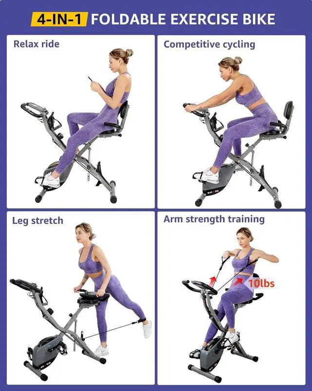 Alt view image 3 of 6 - Exercise Bike for Home Workout Stationary Bike | 330LB Capacity, 16-Level Magnetic Resistance, Seat Backrest Adjustments