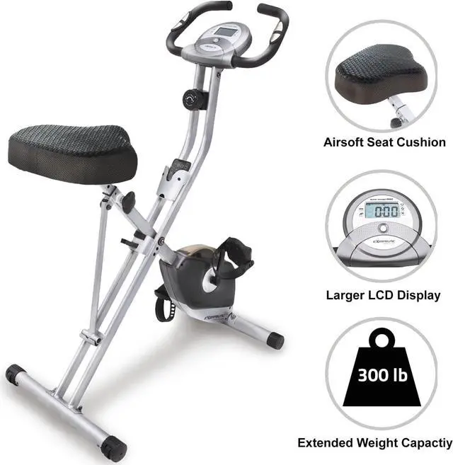 Alt view image 2 of 5 - Exerpeutic Folding Exercise Bike, 8 Levels of Resistance Stationary Bike, Bluetooth tracking & Tablet Holder options available