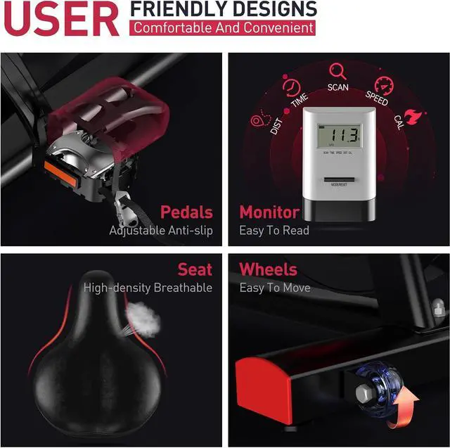 Alt view image 6 of 7 - JOROTO Belt Drive Indoor Cycling Bike with Magnetic Resistance Exercise Bikes Stationary (300 Lbs Weight Capacity) (Updated)