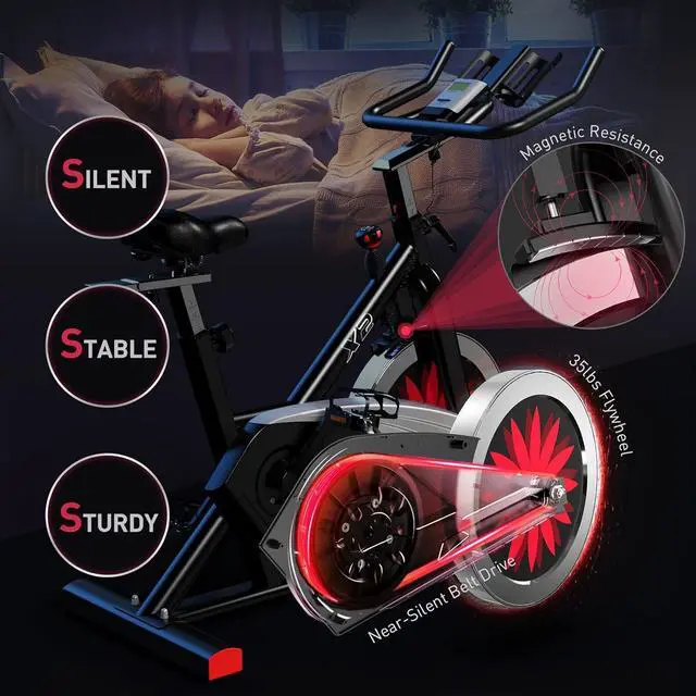 Alt view image 7 of 7 - JOROTO Belt Drive Indoor Cycling Bike with Magnetic Resistance Exercise Bikes Stationary (300 Lbs Weight Capacity) (Updated)