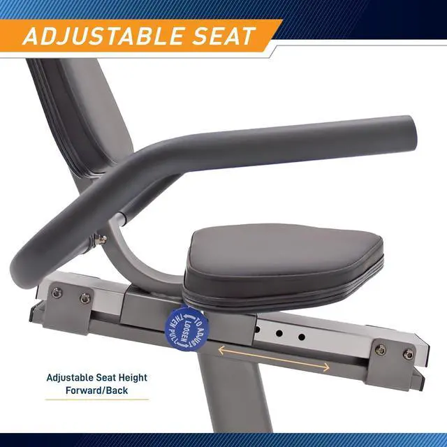 Alt view image 6 of 7 - Marcy Recumbent Exercise Bike with Adjustable Seat and 8 Resistance Levels, 300 Pound Capacity NS-1201R