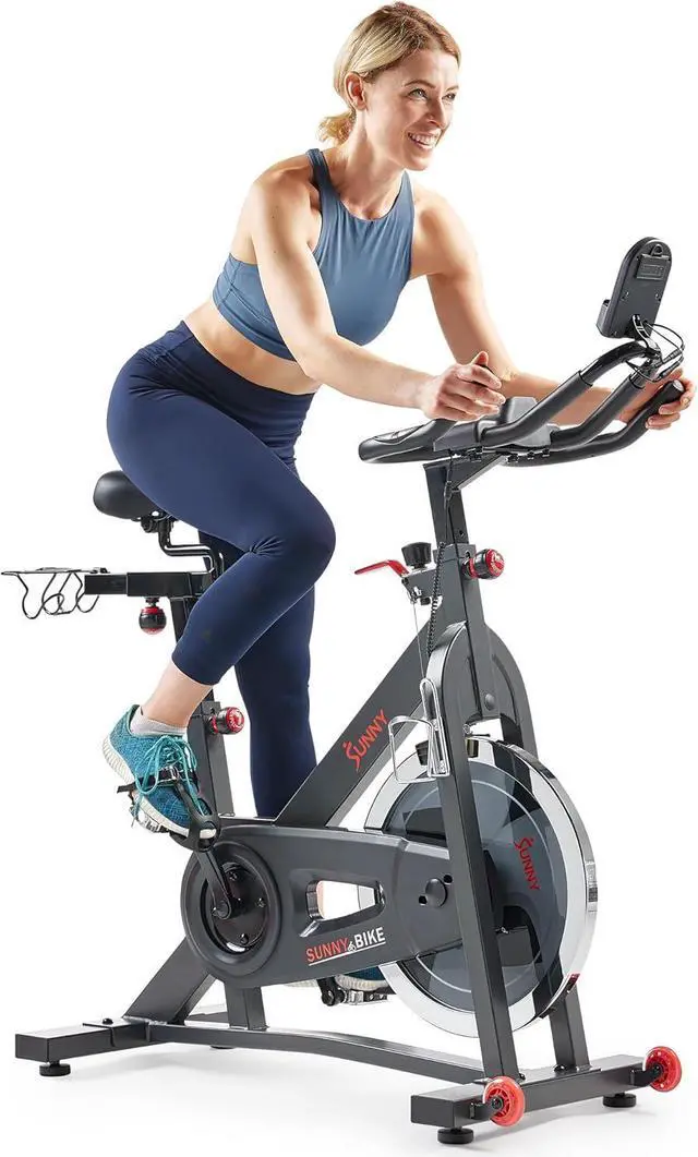 Alt view image 2 of 7 - Sunny Health & Fitness Pro Cycling Stationary Bike, 40 LB Flywheel & 4-Way Adjustable Seat for Home Exercise & Indoor Cycle/Cardio Workout, Optional Free SunnyFit App Bluetooth Connection