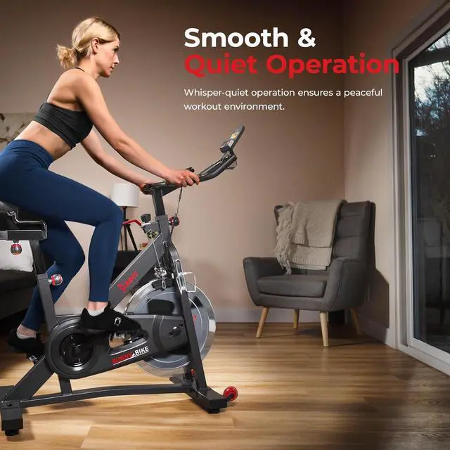 Alt view image 5 of 7 - Sunny Health & Fitness Pro Cycling Stationary Bike, 40 LB Flywheel & 4-Way Adjustable Seat for Home Exercise & Indoor Cycle/Cardio Workout, Optional Free SunnyFit App Bluetooth Connection