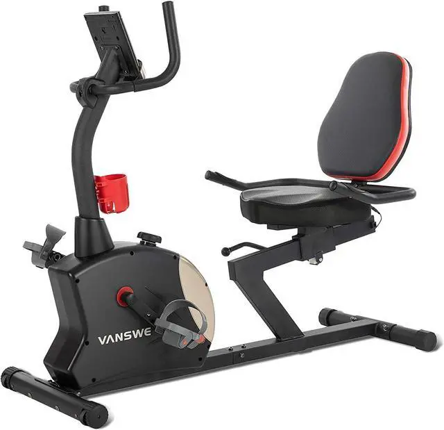 Main image of VANSWE Recumbent Exercise Bike for Seniors, Recumbent Bike for Home, Recumbent Stationary Bike with Smart App, LED Monitor, Heart Rate Handle, Magnetic Resistance