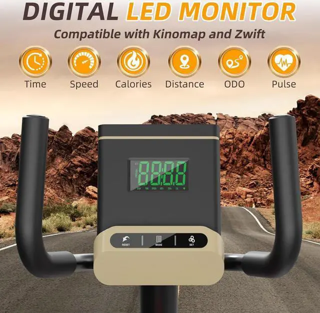Alt view image 2 of 7 - VANSWE Recumbent Exercise Bike for Seniors, Recumbent Bike for Home, Recumbent Stationary Bike with Smart App, LED Monitor, Heart Rate Handle, Magnetic Resistance