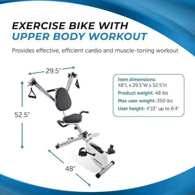 Alt view image 3 of 7 - Stamina Foldable Exercise Bike and Strength System With Smart Workout App and 250 Pound Weight Capacity for Home Workout, Gray