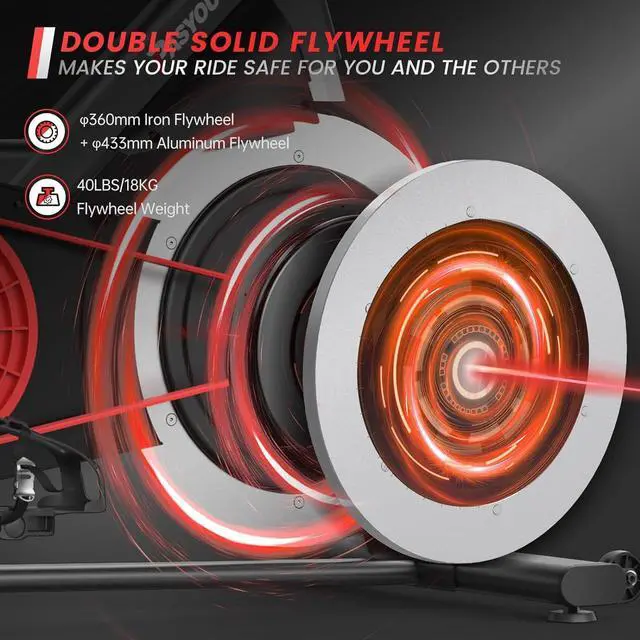 Alt view image 5 of 6 - PASYOU Exercise Bike Stationary Bike Indoor Cycling Bike Ultra-Silent Stationary Bikes for Home Magnetic Exercise Bikes for Home Indoor Bike with LCD Monitor iPad Holder Cycle Bikes for Exercise