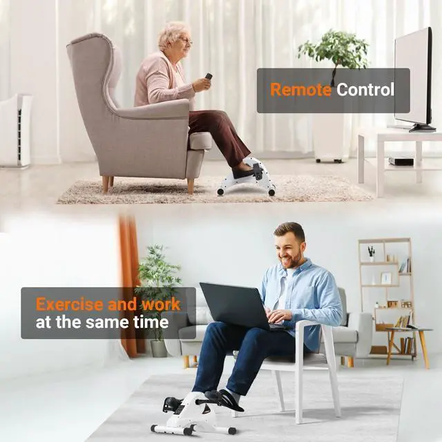 Alt view image 4 of 6 - TODO Motorized Pedal Exerciser Mini Exercise Bikes, Under Desk Bike Peddler Exerciser for Seniors Rehab and Arm Leg Physical Therapy