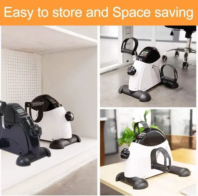 Alt view image 6 of 7 - Pedal Exerciser Under Desk Bike Mini Exercise Bike for Leg and Arm Cycling Exercise Portable Peddler with LCD Display