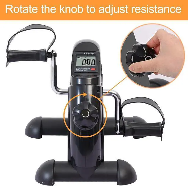 Alt view image 4 of 7 - Pedal Exerciser Under Desk Bike Mini Exercise Bike for Leg and Arm Cycling Exercise Portable Peddler with LCD Display