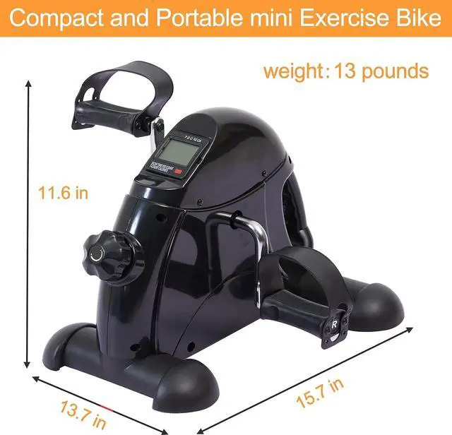 Alt view image 5 of 7 - Pedal Exerciser Under Desk Bike Mini Exercise Bike for Leg and Arm Cycling Exercise Portable Peddler with LCD Display