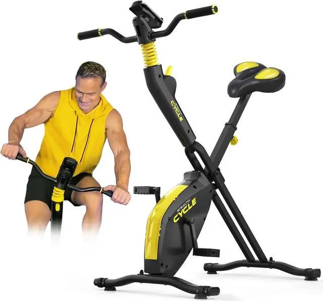 Alt view image 6 of 7 - STEALTH GAME CYCLE: Full-Body Workout X-Bike, Gamified Cardio with 5 Free Games, Foldable Magnetic Cycle, Phone Holder + Free Fitness App (Optional Premium Subscription)