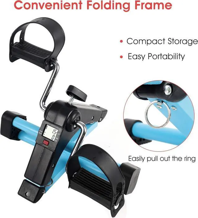 Alt view image 4 of 7 - AHMED Folding Under Desk Bike Pedal Exerciser for Arm/Leg Medical Fitness Exercise Bike Mini Portable Home Workout