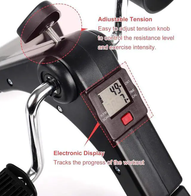 Alt view image 5 of 7 - AHMED Folding Under Desk Bike Pedal Exerciser for Arm/Leg Medical Fitness Exercise Bike Mini Portable Home Workout