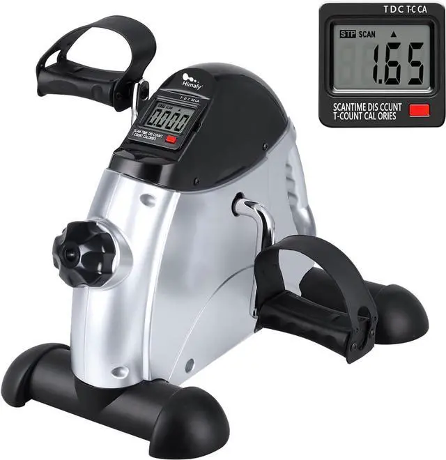Main image of Mini Exercise Bike, himaly Under Desk Bike Pedal Exerciser Portable Foot Cycle Arm & Leg Peddler Machine with LCD Screen Displays