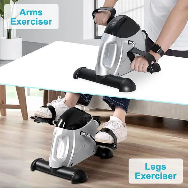 Alt view image 4 of 7 - Mini Exercise Bike, himaly Under Desk Bike Pedal Exerciser Portable Foot Cycle Arm & Leg Peddler Machine with LCD Screen Displays