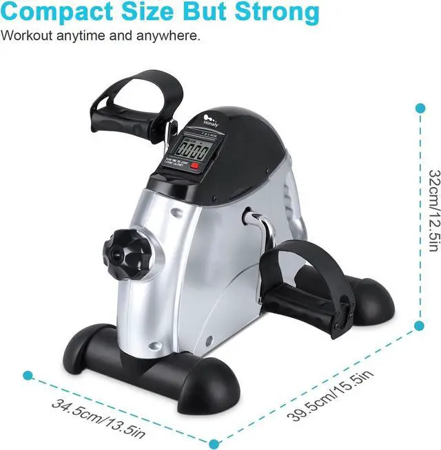 Alt view image 5 of 7 - Mini Exercise Bike, himaly Under Desk Bike Pedal Exerciser Portable Foot Cycle Arm & Leg Peddler Machine with LCD Screen Displays