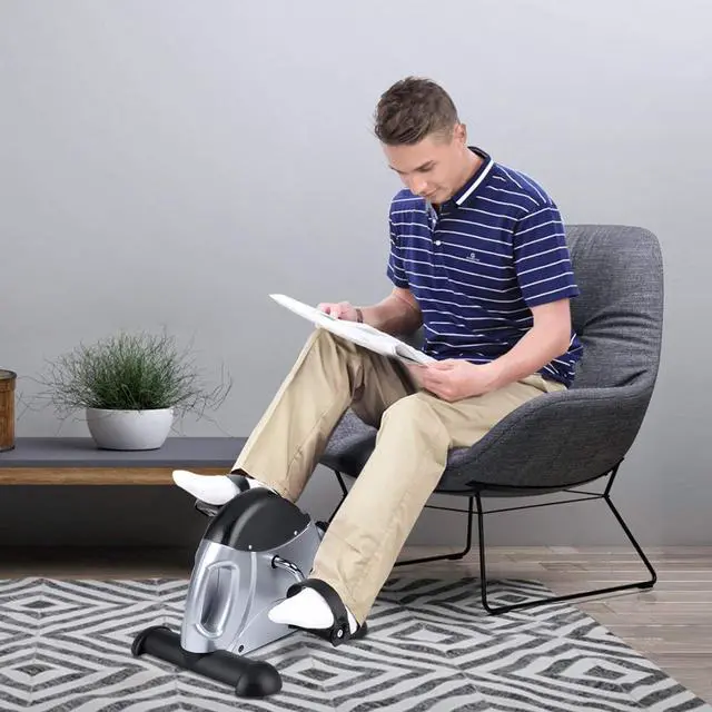 Alt view image 6 of 7 - Mini Exercise Bike, himaly Under Desk Bike Pedal Exerciser Portable Foot Cycle Arm & Leg Peddler Machine with LCD Screen Displays