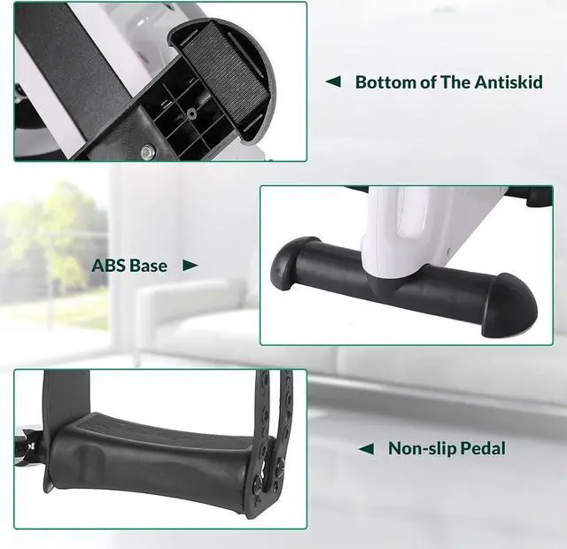 Alt view image 4 of 7 - VIVIJASON Pedal Exerciser - Stationary Under Desk Mini Exercise Peddler - Low Impact, Portable Mini Cycle Bike - Physical Therapy Leg Arm Exercisers Peddler for Elderly Seniors with Electronic Display