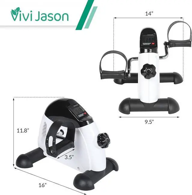 Alt view image 7 of 7 - VIVIJASON Pedal Exerciser - Stationary Under Desk Mini Exercise Peddler - Low Impact, Portable Mini Cycle Bike - Physical Therapy Leg Arm Exercisers Peddler for Elderly Seniors with Electronic Display