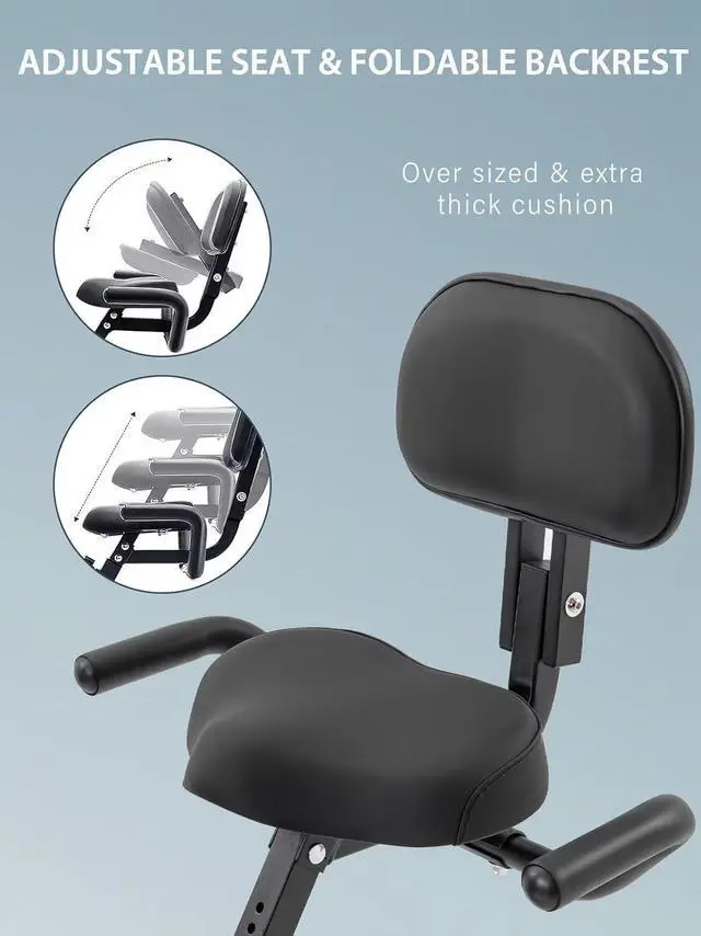 Alt view image 5 of 7 - Merax Workout Bike For Home - 4 In 1 Recumbent Exercise Bike and Upright Indoor Cycling Bike Positions, 16 Levels Magnetic Resistance Exercise Bike, Foldable Stationary Bike Machine, Fitness Bike