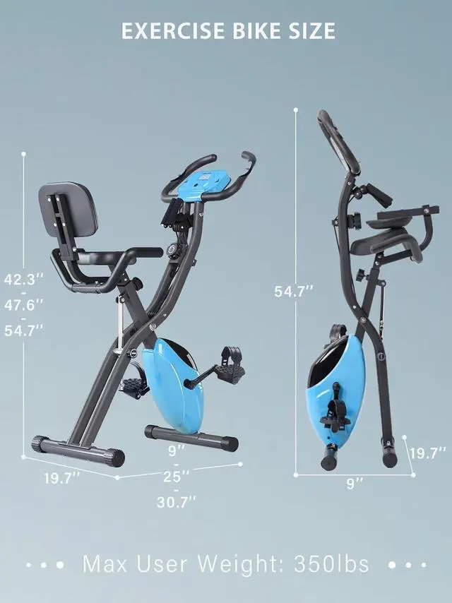 Alt view image 7 of 7 - Merax Workout Bike For Home - 4 In 1 Recumbent Exercise Bike and Upright Indoor Cycling Bike Positions, 16 Levels Magnetic Resistance Exercise Bike, Foldable Stationary Bike Machine, Fitness Bike