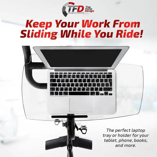 Alt view image 4 of 7 - TFD Sidewinder | Compatible with Peloton Bike (ORIGINAL GEN 3 ONLY) | Laptop Desk Tray - Premium Holder for Laptop, Tablet, Phone, Books & More - The Ultimate Peloton Accessories (Sidewinder Tray)