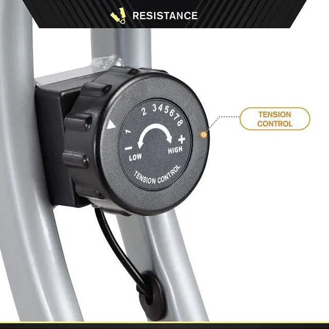 Alt view image 4 of 7 - Circuit Fitness Folding Upright Exercise Bike with Adjustable Resistance 250 lb. Max. Capacity AMZ-150BK