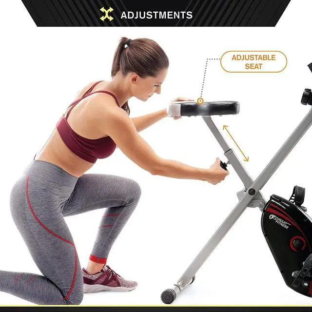 Alt view image 5 of 7 - Circuit Fitness Folding Upright Exercise Bike with Adjustable Resistance 250 lb. Max. Capacity AMZ-150BK