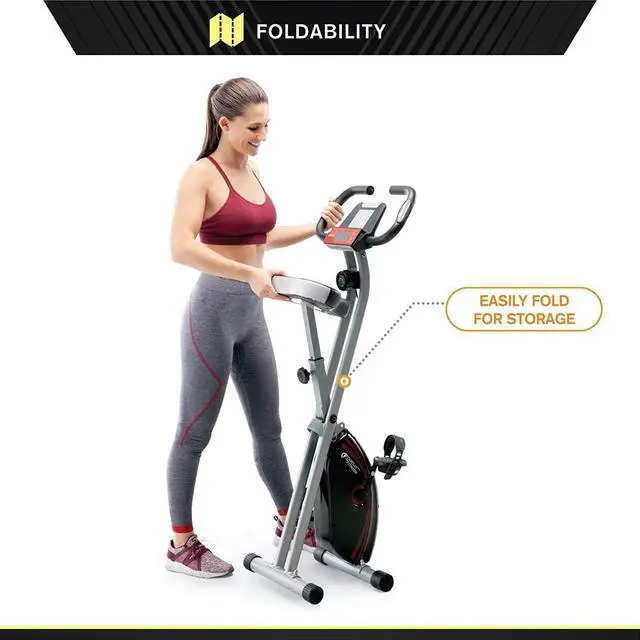 Alt view image 6 of 7 - Circuit Fitness Folding Upright Exercise Bike with Adjustable Resistance 250 lb. Max. Capacity AMZ-150BK