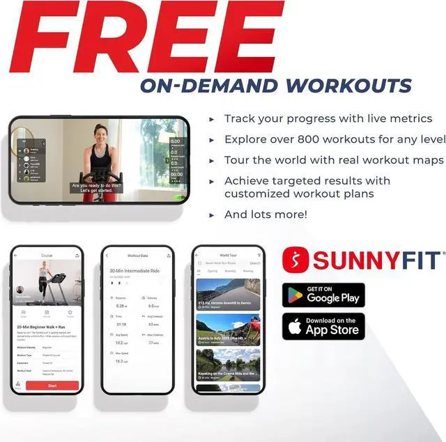 Alt view image 2 of 7 - Sunny Health & Fitness Elite Interactive Performance Series Stationary Exercise Upright Bike with Optional Exclusive SunnyFit® App Enhanced Connectivity