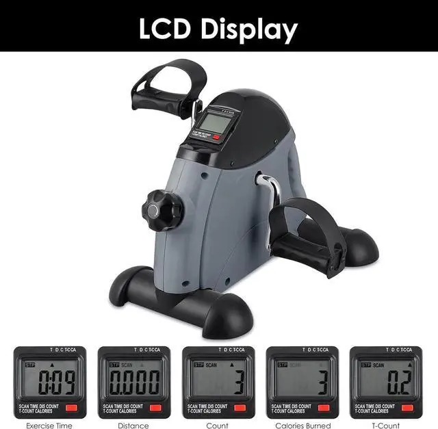 Alt view image 5 of 7 - Mini Exercise Bike, himaly Under Desk Bike Pedal Exerciser Portable Foot Cycle Arm & Leg Peddler Machine with LCD Screen Displays
