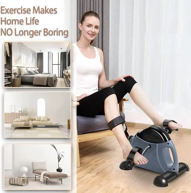 Alt view image 6 of 7 - Mini Exercise Bike, himaly Under Desk Bike Pedal Exerciser Portable Foot Cycle Arm & Leg Peddler Machine with LCD Screen Displays