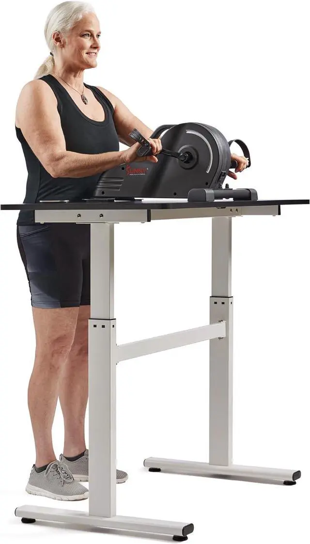 Alt view image 3 of 6 - Sunny Health & Fitness Dual Function Under Desk Pedal Exerciser, Portable Indoor Cardio Mini Bike in Home/Office, Arm/Leg Cycle for Seniors, Optional Magnetic, motorized & SunnyFit App Bluetooth Link