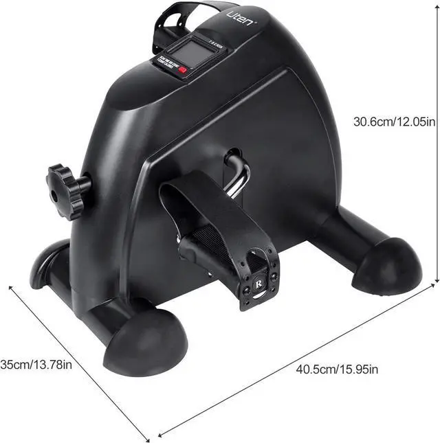 Alt view image 3 of 7 - Mini Exercise Bike, Under Desk Pedal Exerciser Arm and Leg Exercise Cycle Bike with LCD Screen Displays (Black)