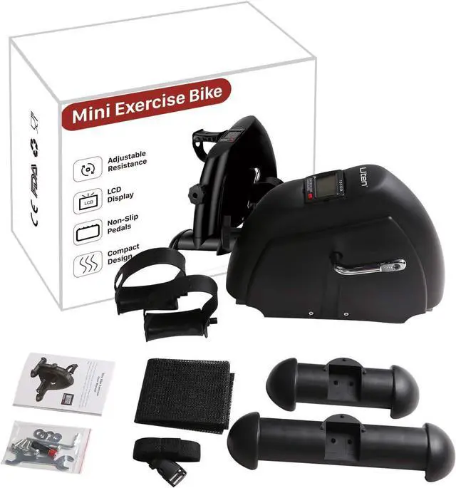 Alt view image 7 of 7 - Mini Exercise Bike, Under Desk Pedal Exerciser Arm and Leg Exercise Cycle Bike with LCD Screen Displays (Black)