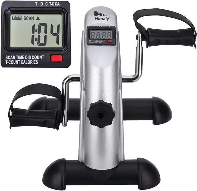 Main image of Mini Exercise Bike, himaly Under Desk Bike Pedal Exerciser Portable Foot Cycle Arm & Leg Peddler Machine with LCD Screen Displays