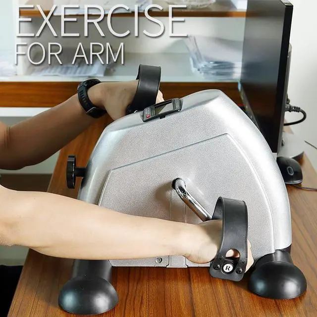 Alt view image 4 of 7 - Mini Exercise Bike, himaly Under Desk Bike Pedal Exerciser Portable Foot Cycle Arm & Leg Peddler Machine with LCD Screen Displays