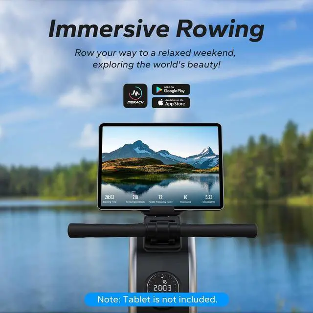 Alt view image 3 of 7 - MERACH Rowing Machine, Magnetic Rower Machine for Home, 16 Levels of Quiet Resistance, Dual Slide Rail with Max 350lb Weight Capacity, App Compatible