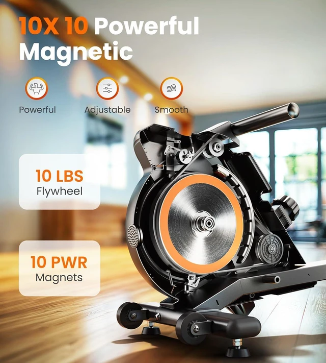 Alt view image 2 of 7 - YOSUDA Magnetic/Water Rowing Machine 350 LB Weight Capacity - Foldable Rower for Home Use with Bluetooth, App Supported, Tablet Holder and Comfortable Seat Cushion