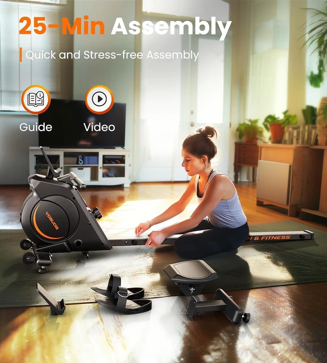 Alt view image 7 of 7 - YOSUDA Magnetic/Water Rowing Machine 350 LB Weight Capacity - Foldable Rower for Home Use with Bluetooth, App Supported, Tablet Holder and Comfortable Seat Cushion
