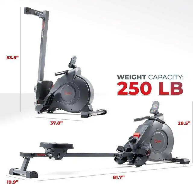 Alt view image 6 of 7 - Sunny Health & Fitness Magnetic Rowing Machine with Extended Slide Rail, Full-Body Workout, Low-Impact, Optional Premium Water Motion and Free SunnyFit App